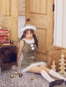 画像12: 【即日発送】【送料無料！】【サンタ】ベルト付きファーサンタコスプレ【コスプレ4点セット】【XS-XLサイズ/3カラー】[OF04/OF04] (12)