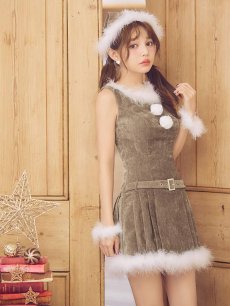 画像15: 【即日発送】【送料無料！】【サンタ】ベルト付きファーサンタコスプレ【コスプレ4点セット】【XS-XLサイズ/3カラー】[OF04/OF04] (15)