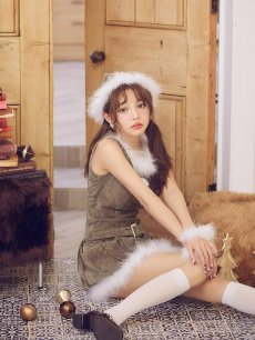 画像16: 【即日発送】【送料無料！】【サンタ】ベルト付きファーサンタコスプレ【コスプレ4点セット】【XS-XLサイズ/3カラー】[OF04/OF04] (16)