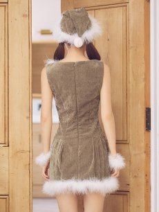 画像18: 【即日発送】【送料無料！】【サンタ】ベルト付きファーサンタコスプレ【コスプレ4点セット】【XS-XLサイズ/3カラー】[OF04/OF04] (18)