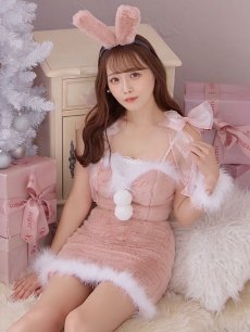 画像2: 【即日発送】【送料無料！】【サンタ】チュールリボンセットアップサンタコスプレ【コスプレ7点セット】【XS-Mサイズ/2カラー】 (2)