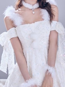 画像20: 【即日発送】【サンタ】ラメチュールオフショルリボンサンタコスプレ【コスプレ5点セット】【XS-Lサイズ/1カラー】[OF01] (20)