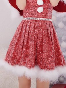 画像18: 【即日発送】【サンタコス 4点セット】【XS-XLサイズ/3カラー】ラメツイードミニワンピースサンタ[OF01] (18)