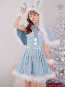 画像41: 【即日発送】【サンタコス 4点セット】【XS-XLサイズ/3カラー】ラメツイードミニワンピースサンタ[OF01] (41)