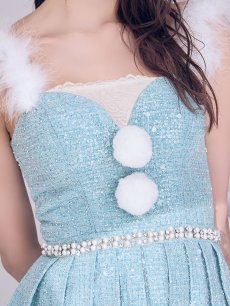 画像8: 【即日発送】【サンタコス 4点セット】【XS-XLサイズ/3カラー】ラメツイードミニワンピースサンタ[OF01] (8)