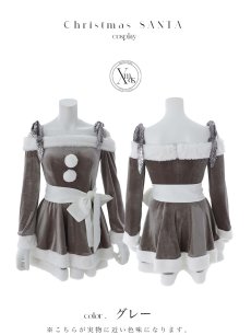 画像28: 【sugar nine サンタコス 4点セット】【S-XLサイズ/6カラー】グリッターリボン2段フレアサンタコスプレ[OF01] (28)