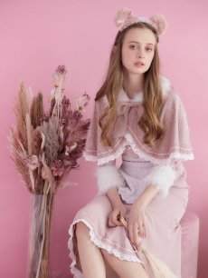 画像2: 【SALE!!】【即日発送】ファーポンチョ付きベアメイドコスプレ/ワンピースコスプレ【sugar nineハロウィン4点セット】【S-Lサイズ/1カラー】[HC03] (2)