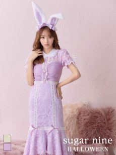 画像2: 【SALE!!】バニーレースワンピースコスプレ/マーメイドスカート【sugar nineハロウィン3点セット】【S-Lサイズ/2カラー】(SU220153)[HC03] (2)