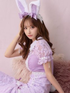 画像4: 【SALE!!】バニーレースワンピースコスプレ/マーメイドスカート【sugar nineハロウィン3点セット】【S-Lサイズ/2カラー】(SU220153)[HC03] (4)