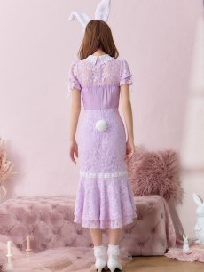 画像6: 【SALE!!】バニーレースワンピースコスプレ/マーメイドスカート【sugar nineハロウィン3点セット】【S-Lサイズ/2カラー】(SU220153)[HC03] (6)
