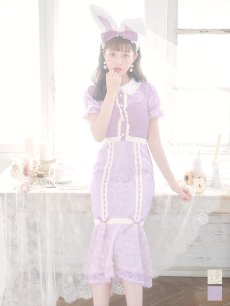 画像2: 【SALE!!】【ハロウィン】 バニーレースワンピースコスプレ 【コスプレ3点セット】【S-Lサイズ/2カラー】[HC03] (2)