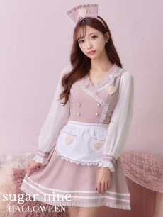画像2: 【即日発送】ナースコスプレ/ワンピースコスプレ/Aライン/フレアスカート【sugar nineハロウィン3点セット】【S-Lサイズ/1カラー】(SU220155)[HC03] (2)