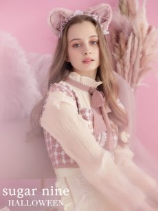 画像2: 【即日発送】ツイードキャットワンピースコスプレ/マーメイドスカート【sugar nineハロウィン3点セット】【S-Lサイズ/1カラー】[HC03] (2)