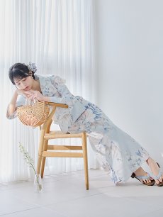 画像12: 【即日発送】クラシカルローズブルー浴衣 【浴衣3点セット 浴衣/帯/下駄】 [YMT] (12)