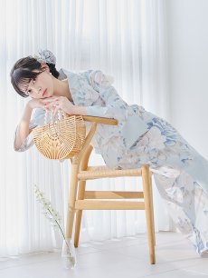 画像15: 【即日発送】クラシカルローズブルー浴衣 【浴衣3点セット 浴衣/帯/下駄】 [YMT] (15)