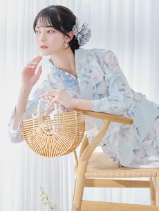 画像17: 【即日発送】クラシカルローズブルー浴衣 【浴衣3点セット 浴衣/帯/下駄】 [YMT] (17)