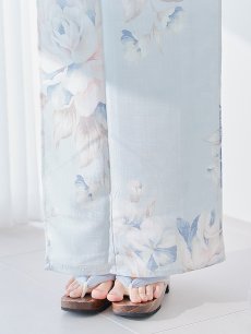 画像20: 【即日発送】クラシカルローズブルー浴衣 【浴衣3点セット 浴衣/帯/下駄】 [YMT] (20)