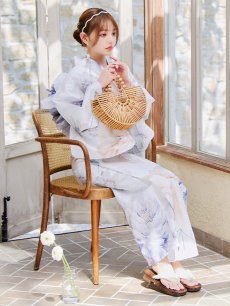 画像10: 【即日発送】クラシカルフラワーブーケ浴衣 【浴衣3点セット 浴衣/帯/下駄】 [YMT] (10)