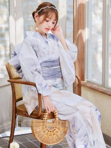 画像11: 【即日発送】クラシカルフラワーブーケ浴衣 【浴衣3点セット 浴衣/帯/下駄】 [YMT] (11)