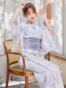 画像12: 【即日発送】クラシカルフラワーブーケ浴衣 【浴衣3点セット 浴衣/帯/下駄】 [YMT] (12)