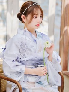 画像14: 【即日発送】クラシカルフラワーブーケ浴衣 【浴衣3点セット 浴衣/帯/下駄】 [YMT] (14)
