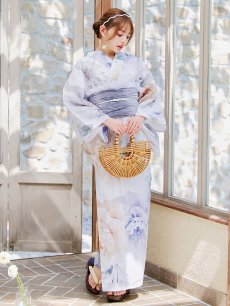 画像4: 【即日発送】クラシカルフラワーブーケ浴衣 【浴衣3点セット 浴衣/帯/下駄】 [YMT] (4)