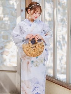 画像7: 【即日発送】クラシカルフラワーブーケ浴衣 【浴衣3点セット 浴衣/帯/下駄】 [YMT] (7)