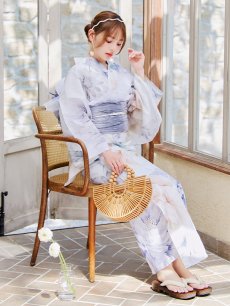 画像8: 【即日発送】クラシカルフラワーブーケ浴衣 【浴衣3点セット 浴衣/帯/下駄】 [YMT] (8)