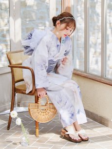 画像9: 【即日発送】クラシカルフラワーブーケ浴衣 【浴衣3点セット 浴衣/帯/下駄】 [YMT] (9)