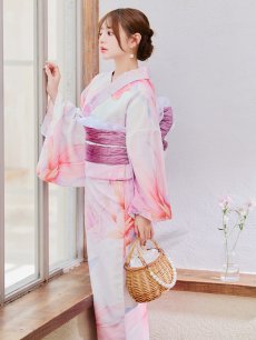 画像10: 【即日発送】ニュアンスピンク金魚浴衣【浴衣３点セット 浴衣/帯/下駄】 [YMT] (10)