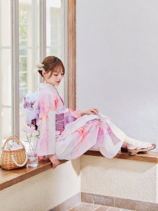 画像11: 【即日発送】ニュアンスピンク金魚浴衣【浴衣３点セット 浴衣/帯/下駄】 [YMT] (11)