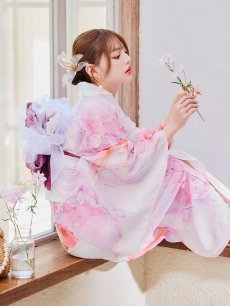 画像15: 【即日発送】ニュアンスピンク金魚浴衣【浴衣３点セット 浴衣/帯/下駄】 [YMT] (15)