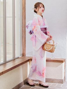 画像3: 【即日発送】ニュアンスピンク金魚浴衣【浴衣３点セット 浴衣/帯/下駄】 [YMT] (3)