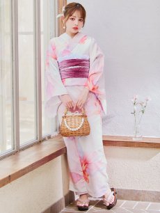 画像4: 【即日発送】ニュアンスピンク金魚浴衣【浴衣３点セット 浴衣/帯/下駄】 [YMT] (4)