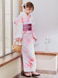 画像7: 【即日発送】ニュアンスピンク金魚浴衣【浴衣３点セット 浴衣/帯/下駄】 [YMT] (7)