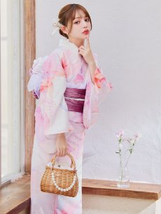 画像9: 【即日発送】ニュアンスピンク金魚浴衣【浴衣３点セット 浴衣/帯/下駄】 [YMT] (9)