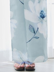 画像15: 【即日発送】ブルーホワイトフラワー柄浴衣 【浴衣3点セット 浴衣/帯/下駄】 [YMT] (15)