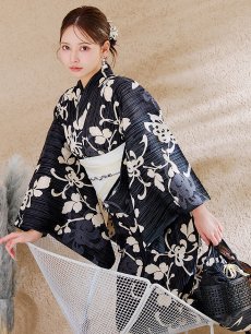 画像1: 【販売期間終了のため下げます】【即日発送】【sweet7月号掲載】大正ロマン×和モダン水彩牡丹浴衣 【浴衣3点セット 浴衣/帯/下駄】 [OF04] (1)