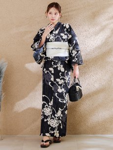 画像3: 【販売期間終了のため下げます】【即日発送】【sweet7月号掲載】大正ロマン×和モダン水彩牡丹浴衣 【浴衣3点セット 浴衣/帯/下駄】 [OF04] (3)