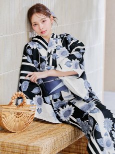 画像16: 【販売期間終了のため下げます】【即日発送】【sweet7月号掲載】 紅花舞う白地浴衣 【浴衣3点セット 浴衣/帯/下駄】 [YMT] (16)