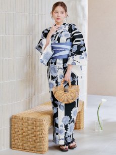 画像8: 【販売期間終了のため下げます】【即日発送】【sweet7月号掲載】 紅花舞う白地浴衣 【浴衣3点セット 浴衣/帯/下駄】 [YMT] (8)