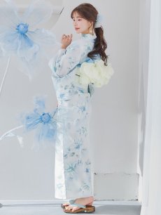 画像10: 【即日発送】水彩の涼花な牡丹浴衣 【浴衣3点セット 浴衣/帯/下駄】 [YMT] (10)