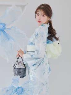 画像11: 【即日発送】水彩の涼花な牡丹浴衣 【浴衣3点セット 浴衣/帯/下駄】 [YMT] (11)