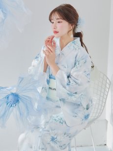 画像15: 【即日発送】水彩の涼花な牡丹浴衣 【浴衣3点セット 浴衣/帯/下駄】 [YMT] (15)