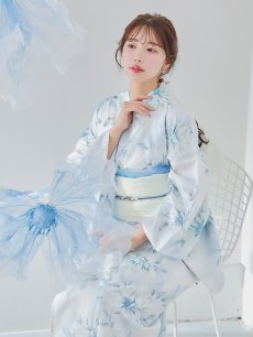 画像16: 【即日発送】水彩の涼花な牡丹浴衣 【浴衣3点セット 浴衣/帯/下駄】 [YMT] (16)