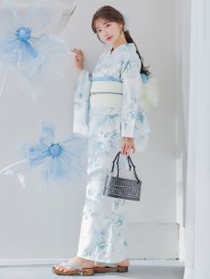 画像18: 【即日発送】水彩の涼花な牡丹浴衣 【浴衣3点セット 浴衣/帯/下駄】 [YMT] (18)