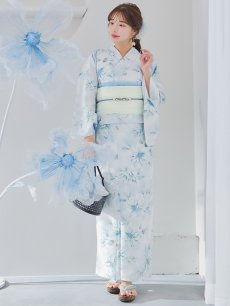 画像19: 【即日発送】水彩の涼花な牡丹浴衣 【浴衣3点セット 浴衣/帯/下駄】 [YMT] (19)