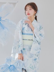 画像6: 【即日発送】水彩の涼花な牡丹浴衣 【浴衣3点セット 浴衣/帯/下駄】 [YMT] (6)