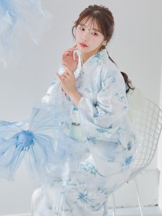 画像8: 【即日発送】水彩の涼花な牡丹浴衣 【浴衣3点セット 浴衣/帯/下駄】 [YMT] (8)