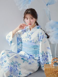 画像11: 【即日発送】透き通る青の幻想浴衣 【浴衣3点セット 浴衣/帯/下駄】 [YMT] (11)